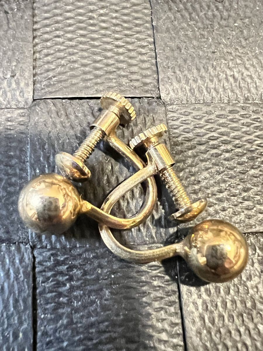 ヴィンテージ イヤリング ゴールド ボール型 レトロ 2個セット拍卖