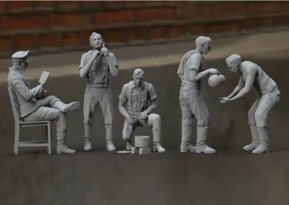 1/144レジンキット 未塗装 WWⅡ ドイツ軍 兵士フィギュア5体 部隊生活 ワールドタンクミュージアム【同梱可能】拍卖