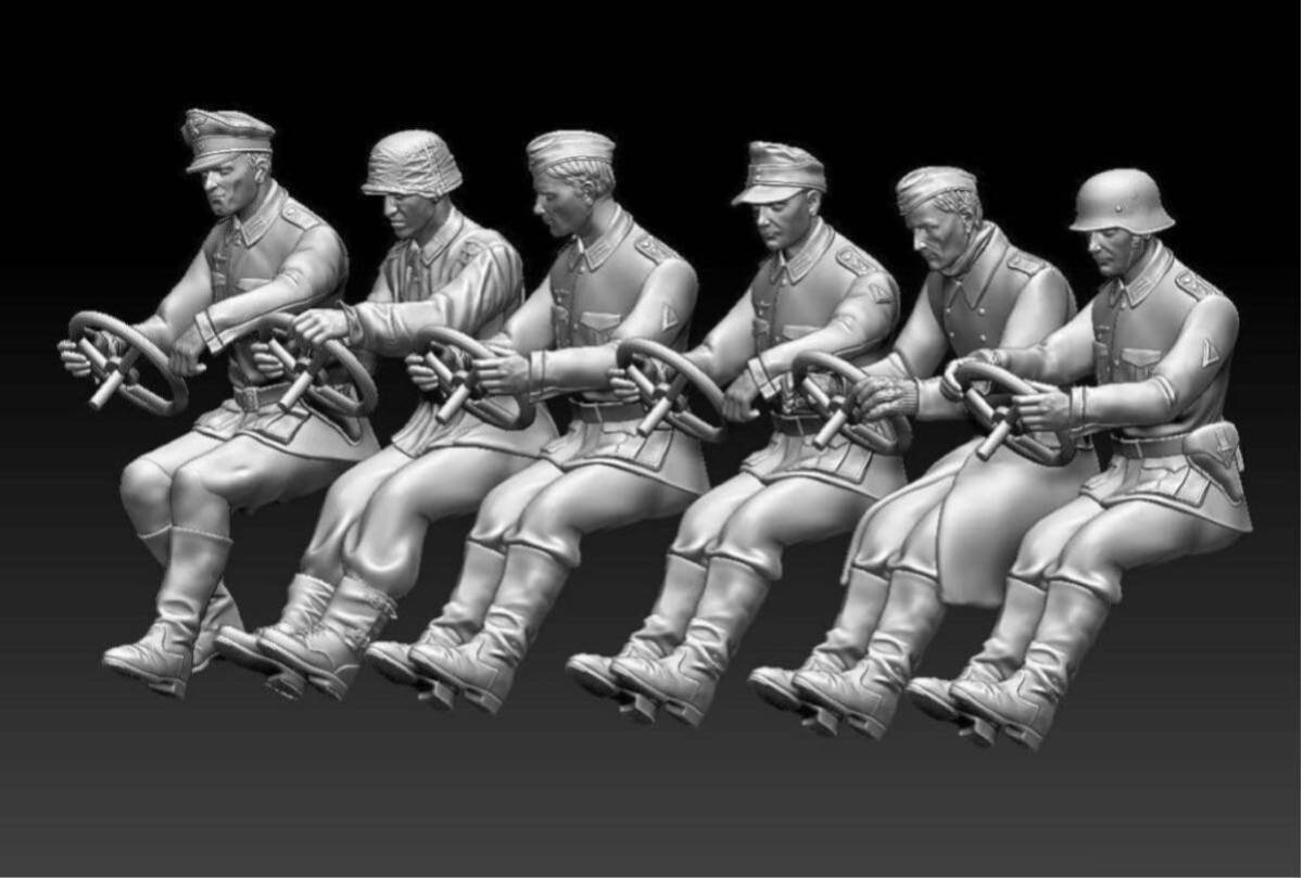 1/48レジンキット 未塗装 WWⅡ ドイツ軍 ドライバー 兵士フィギュア6体 【同梱可能】240415拍卖