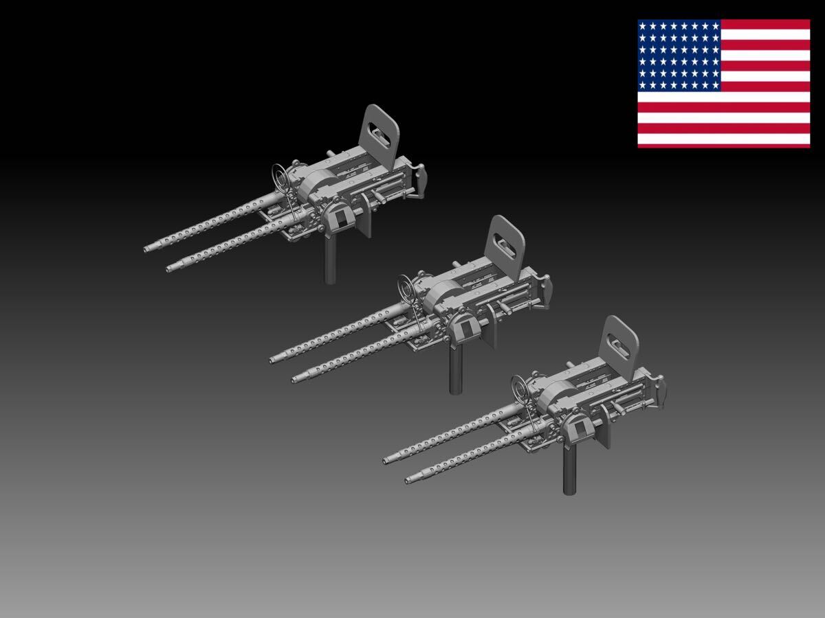 1/72レジンキット 未塗装 WW2 アメリカ軍 SBD ドーントレス用の7.7mm旋回機銃 7.7mm航空機銃 2連装 240827拍卖