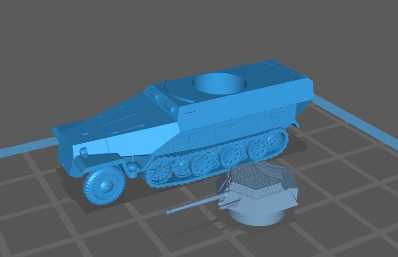 1/144 (3D)レジンキット WWⅡ ドイツ軍 戦車 Sd.Kfz.251/23 D型 2 cm KwK 38搭載偵察車型ワールドタンク ミュージアム 【同梱可能】拍卖