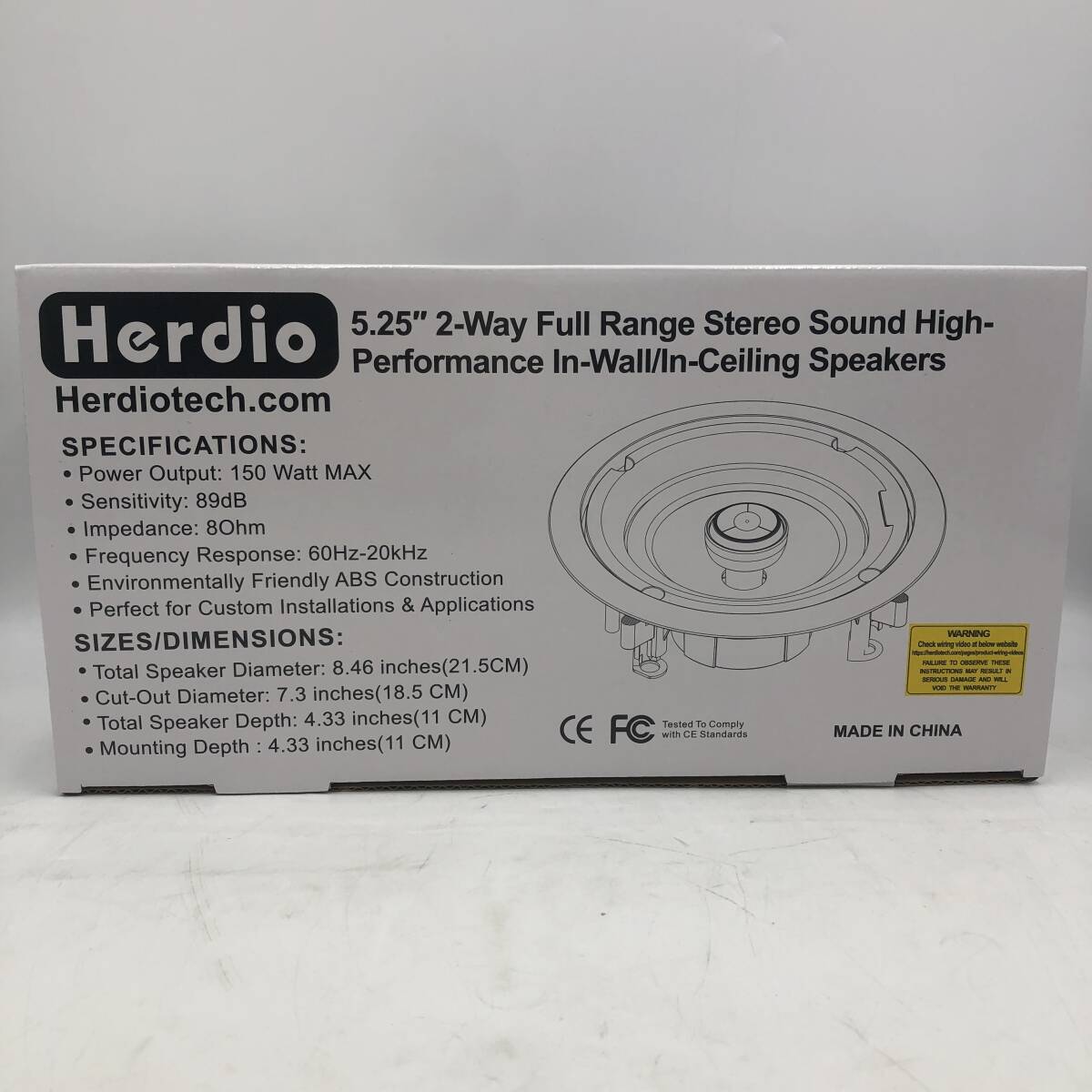 【未検品】Herdio 天井埋め込み型スピーカー 天井スピーカー /Y31675-F1拍卖