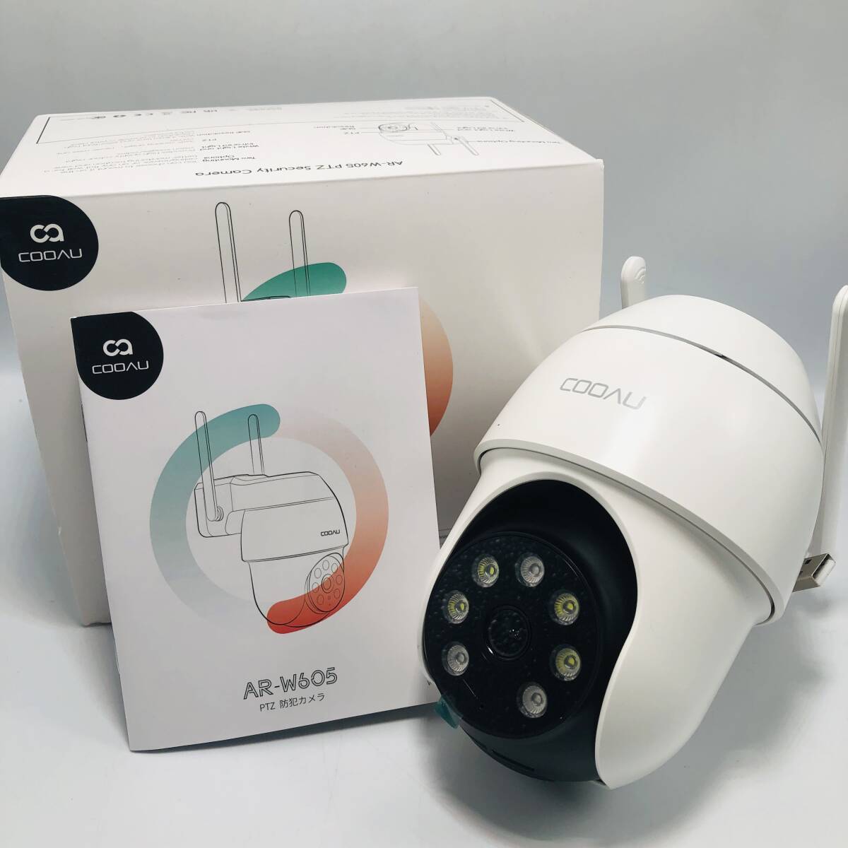 【 通電確認済】COOAU 防犯カメラ 屋外 ワイヤレス 5MP 500万高画素 夜間カラー撮影 監視カメラ 360°広角撮影 IP66防水 /Y31753-O1拍卖