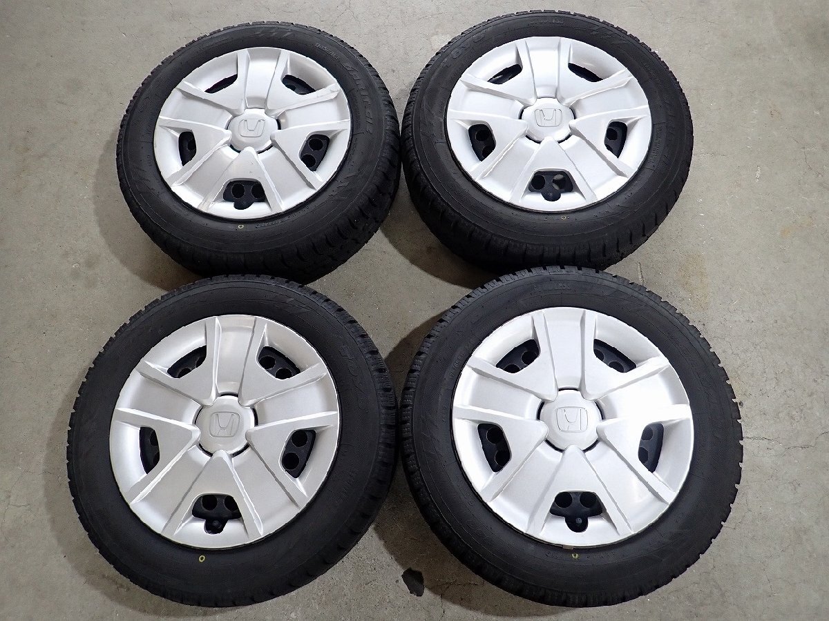 YS21945【送料無料175/65R15】ホンダ純正スチール フィット インサイトなどに TOYO 中古スタッドレス ★15×5.5J 100/4H ET約45★拍卖