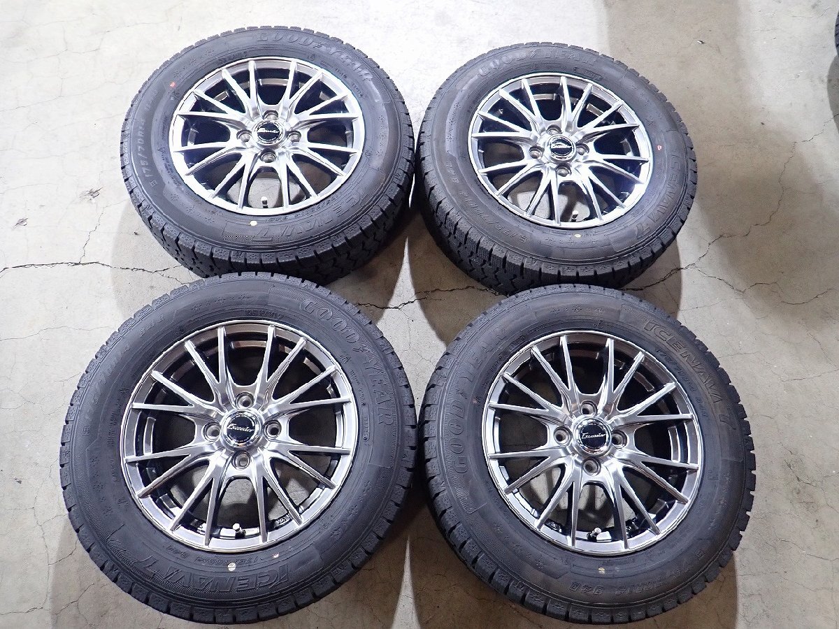 YS21117【送料無料175/70R14】ヤリス ヴィッツ フィット アクアなどへ 2022年製 中古スタッドレスセット ■14×5.5J 100/4H ET43■拍卖