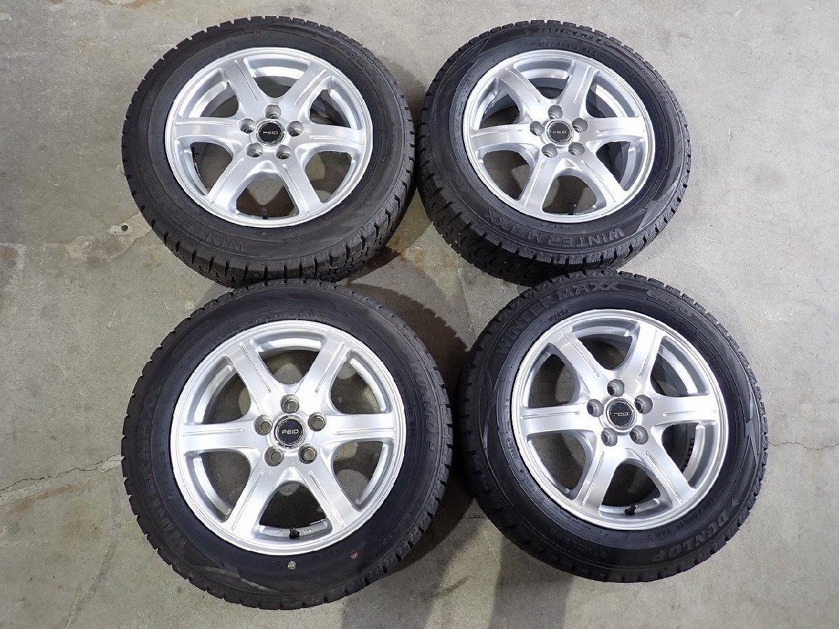 YS22265【送料無料185/60R15】170系シエンタ 120系ラクティスなどに 2024年製 ダンロップ 中古スタッドレス★15×6J 100/5H ET45★拍卖