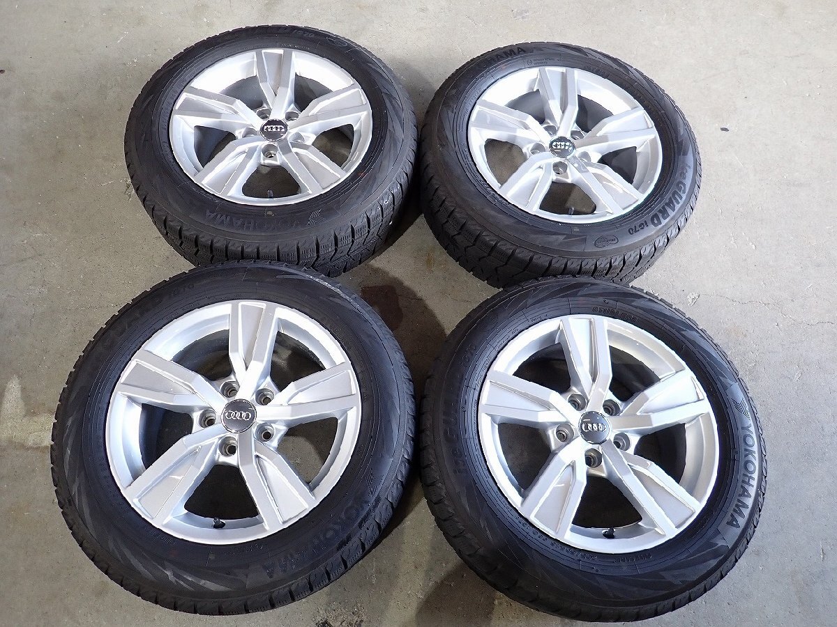 YS22383【送料無料205/60R16】アウディ純正 308純正 ヨコハマ 2022年製 中古スタッドレスセット ●16×7J 112/5H ET35●拍卖