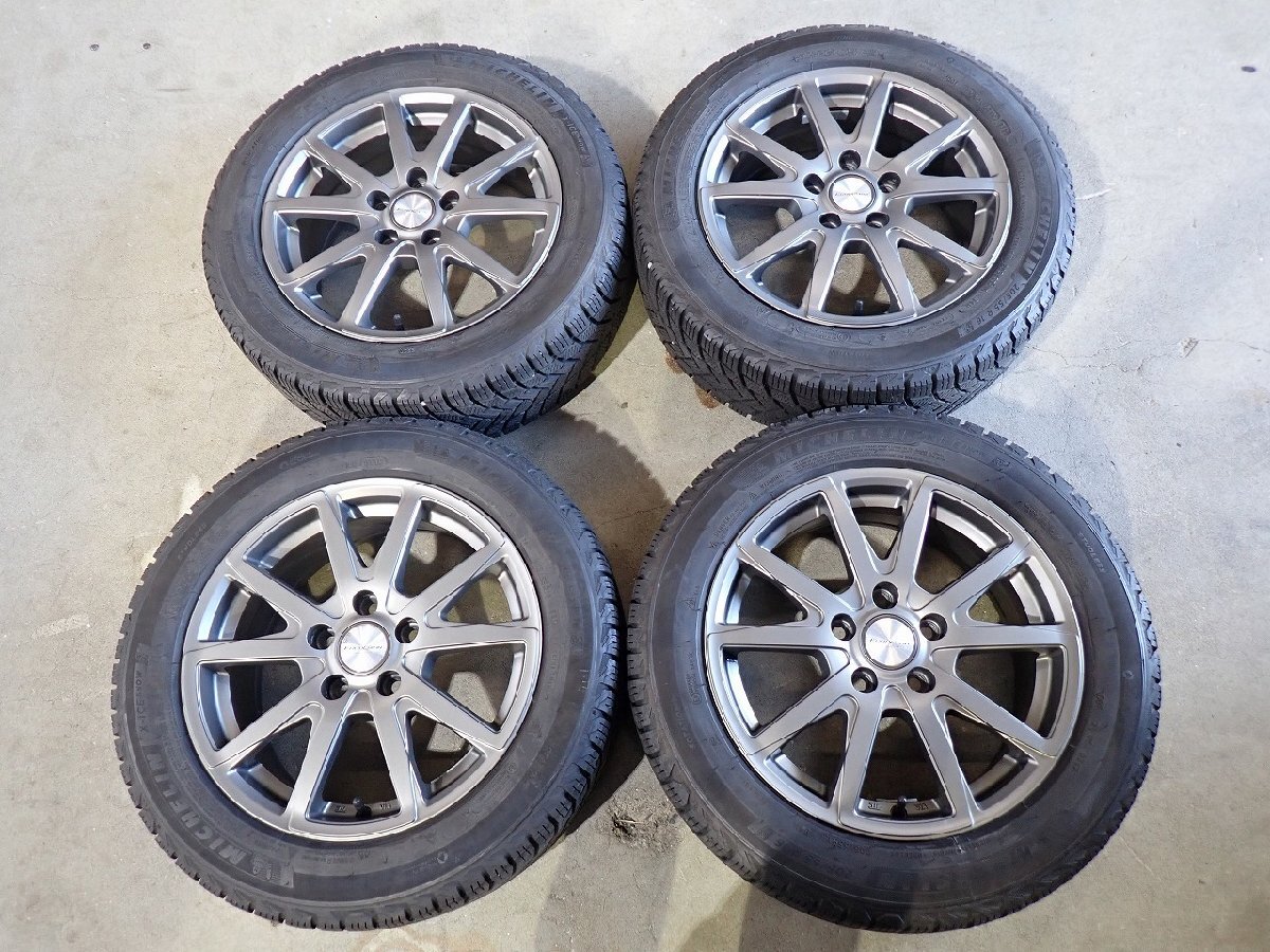 YS22489【送料無料205/55R16】ユーロバーン ゴルフ ゴルフトゥーランなどに 中古スタッドレスセット ●16×6.5J 112/5H ET47●拍卖