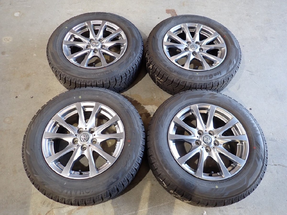 YS22581【送料無料195/65R15】50プリウス カローラスポーツなどに 中古スタッドレス ■15×6.5J 100/5H ET40■1円スタート拍卖