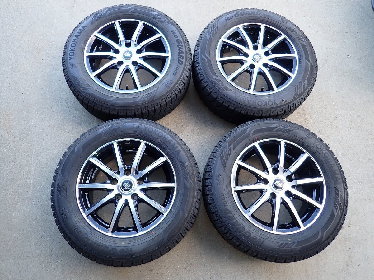 YS22623【送料無料195/65R15】セレナ オーリス ルミオンなどに ヨコハマ 中古スタッドレス ●15×6J 114.3/5H ET43●1円スタート拍卖