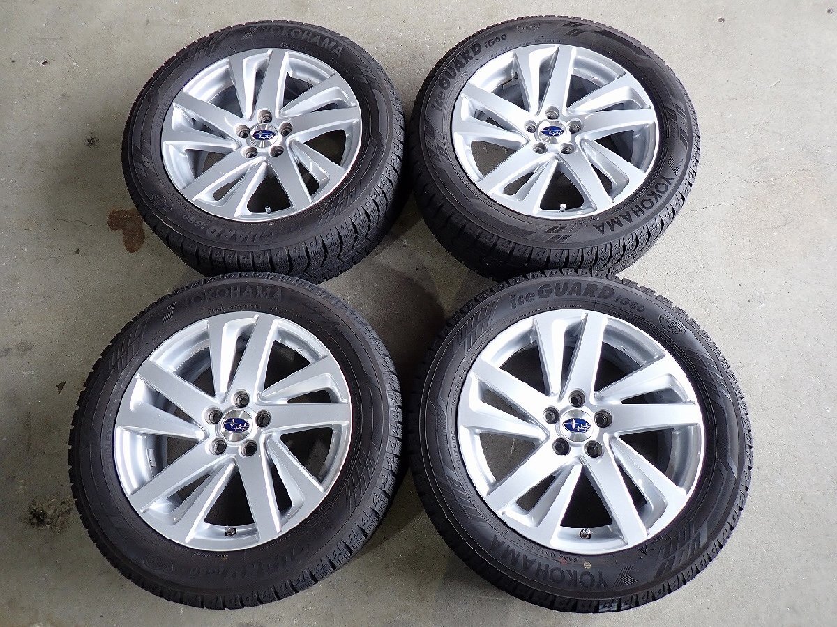 YS22149【送料無料205/55R16】スバル純正 インプレッサG4純正 ヨコハマ 中古スタッドレス ★16×6.5J 100/5H ET48★1円スタート拍卖