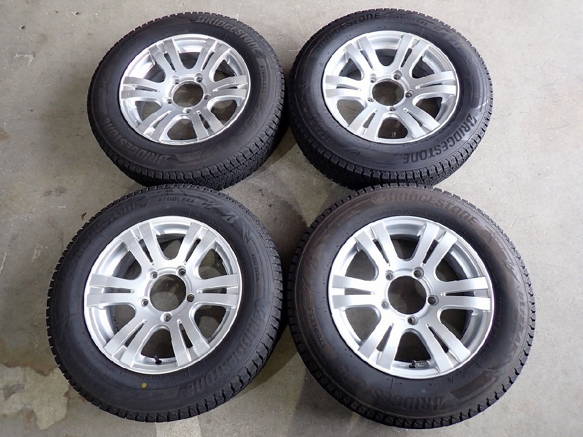 YS22153【送料無料175/80R16】ジムニー ジムニーノマドなどに BS 中古スタッドレスセット ●16×5.5J 139.7/5H ET22●1円スタート拍卖