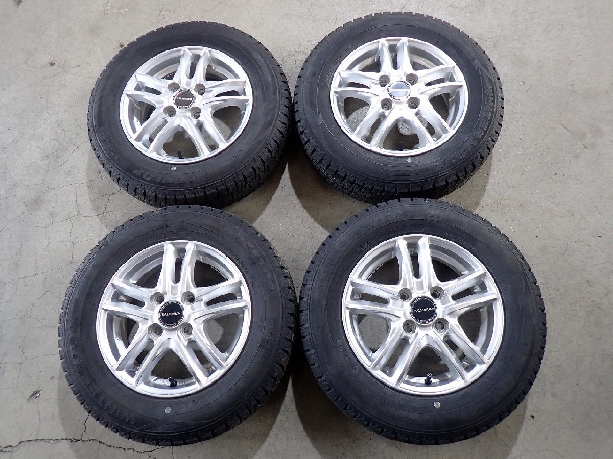YS22934【送料無料145/80R13】タント スペーシア N-BOXなどへ WM02 中古スタッドレスセット ■13×4J 100/4H ET45■ 1円スタート拍卖