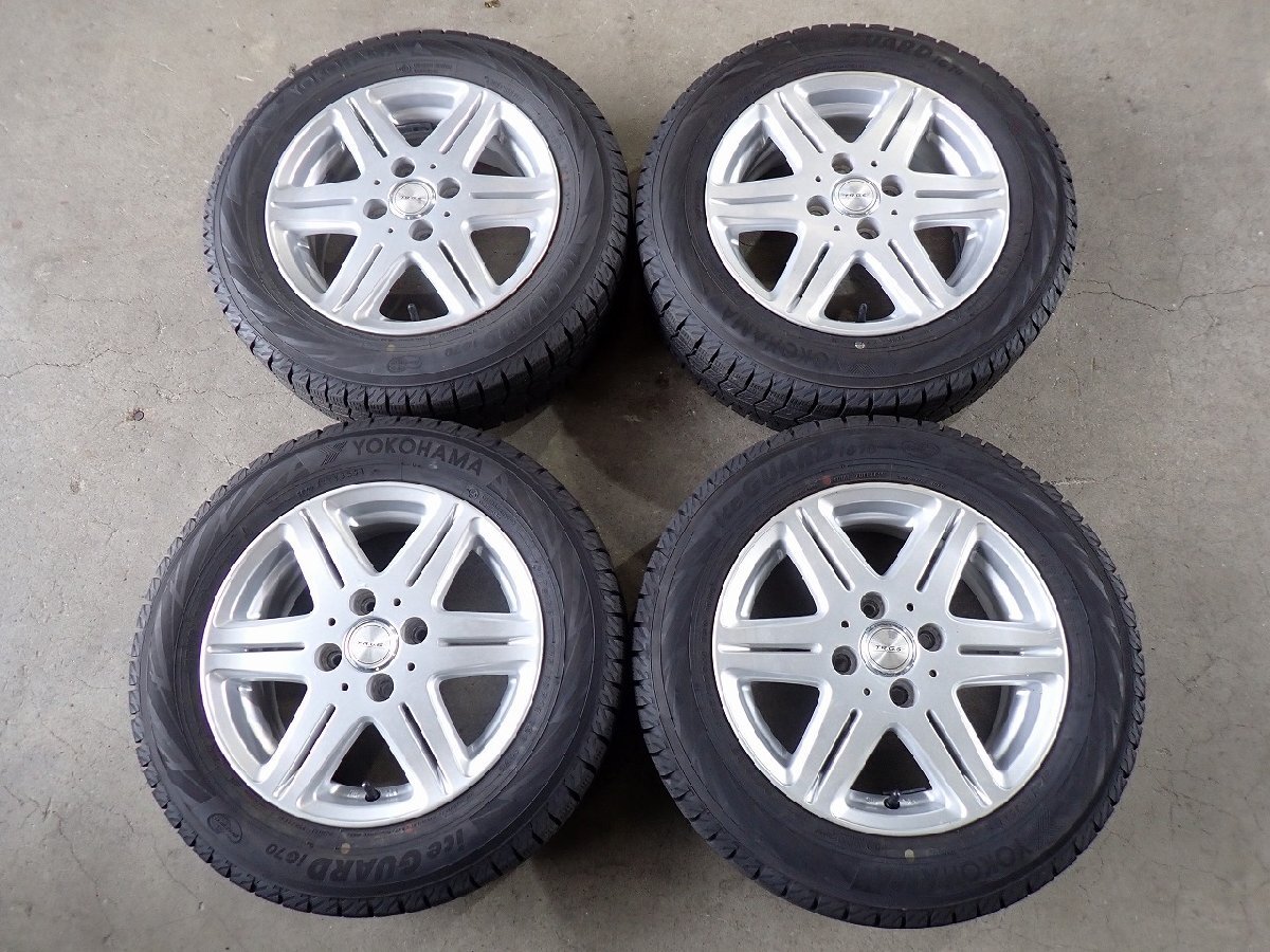 YS22929【送料無料175/65R14】フィット フィットアリアなどへ YH iG70 中古スタッドレスセット ■14×5.5J 100/4H ET45■ 1円スタート拍卖