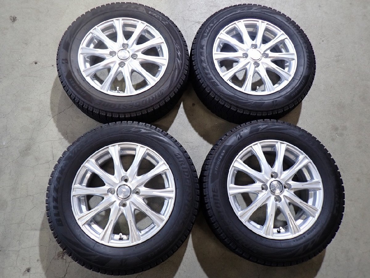 YS22104【送料無料185/65R15】GB3 GB4型フリードなどに ブリヂストン 中古スタッドレス ▼15×5.5J 100/4H ET50▼1円スタート拍卖