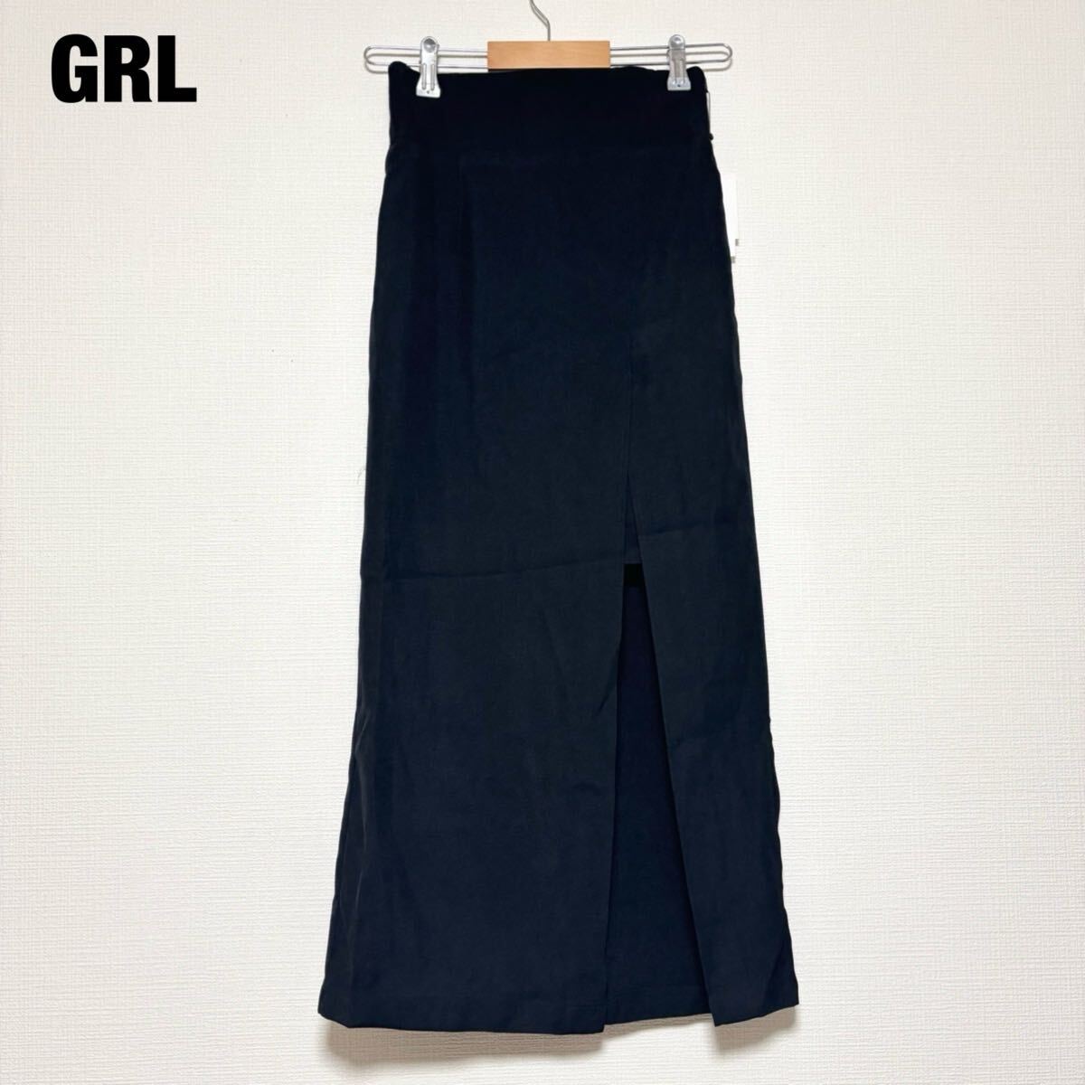 新品 タグ付き 未使用 GRL グレイル レディース スカート ロングスカート サイドスリットスカート タイトスカート ストレッチ 黒 M拍卖