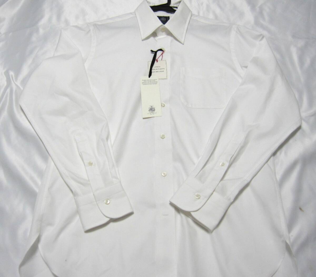 新品 J プレス J PRESS ジェイプレス オリジナルス PREMIUM PLEATS 形態安定 レギュラーカラーシャツ 白 ホワイト 41-85拍卖