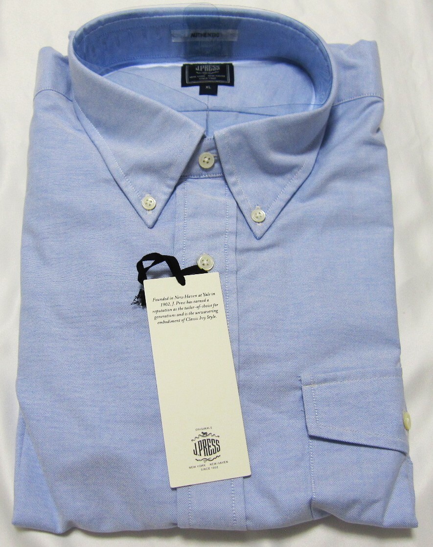 新品 J プレス J PRESS ジェイプレス オリジナルス オックス ボタンダウンシャツ LL XLサイズ サックスブルー系 (073)拍卖