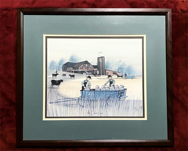 P・バックリー・モス(Patricia Buckley Moss 1933-2024)●真作●リトグラフ 684/1000 直筆サインあり■タイトル『the cheese house 』酪農拍卖
