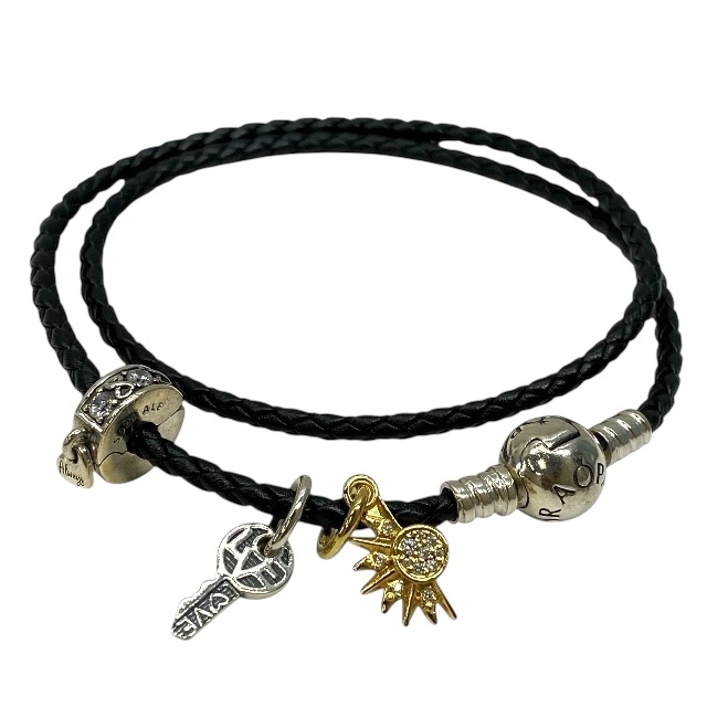 パンドラ ブレスレット バングル アクセサリー 小物 SV925 ラインストーン シルバー ゴールド ロゴ PANDORA拍卖