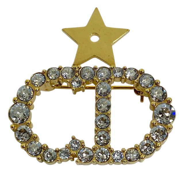 ディオール Clair D Lune ブローチ ピンブローチ スター CDロゴ アクセサリー ラインストーン ゴールド Christian Dior拍卖