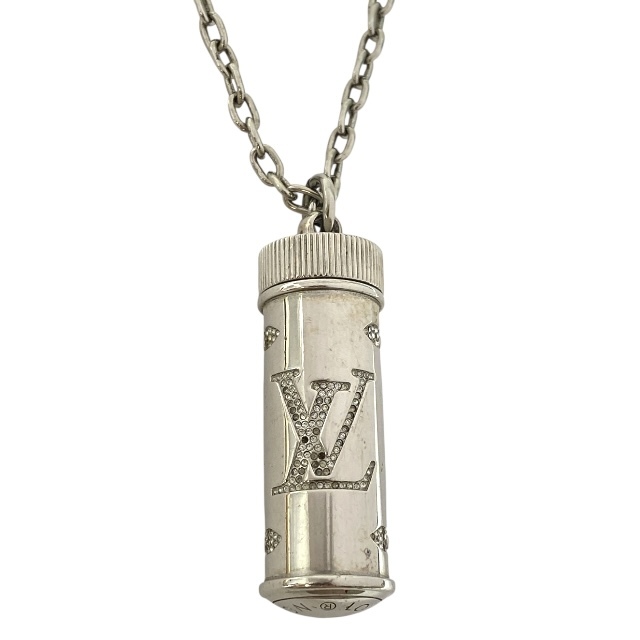 ルイ ヴィトン M68248 モノグラム ストラス ピルケース ネックレス ペンダント チェーン ロゴ シルバー ラインストーン LOUIS VUITTON拍卖