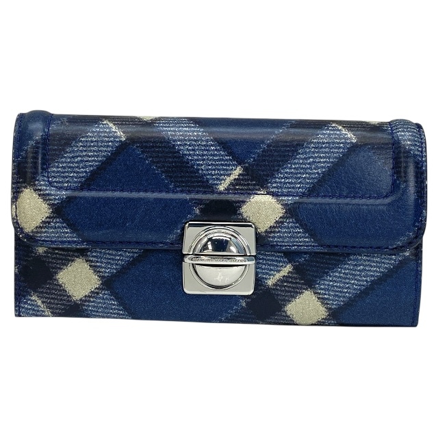 マークバイマークジェイコブス 二つ折り財布 財布 長財布 ブルー シルバー レザー MARC BY MARC JACOBS拍卖