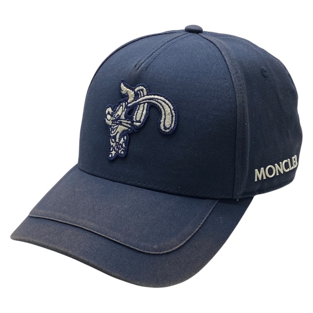 モンクレールLUNAR NEW YEAR ロジャー ラビット ベースボールキャップ 帽子 キャップ ロゴ コットン ネイビー ユニセックス MONCLER拍卖