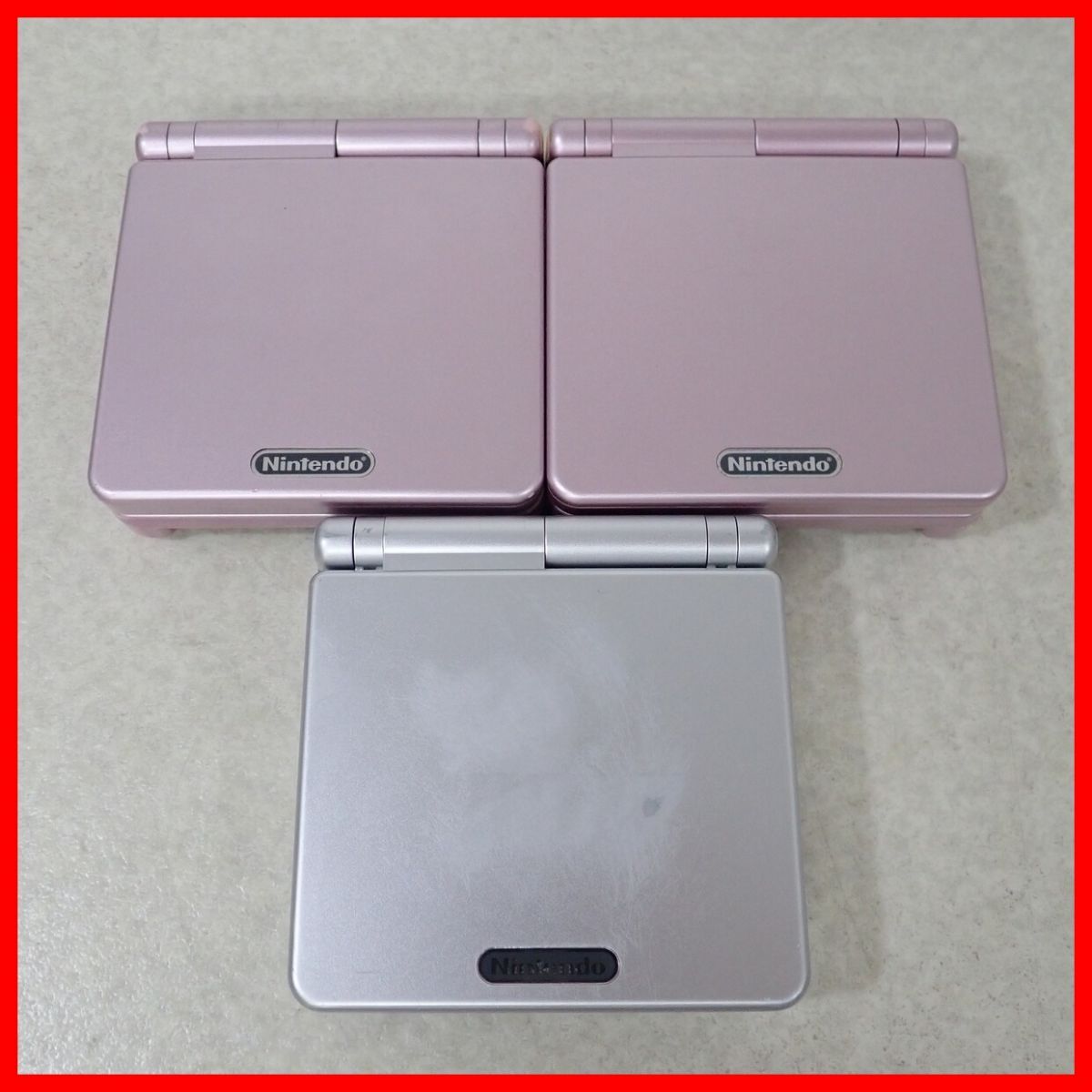GBASP ゲームボーイアドバンスSP AGS-001 本体 プラチナシルバー/パールピンク 3台まとめてセット Nintendo ジャンク【10拍卖
