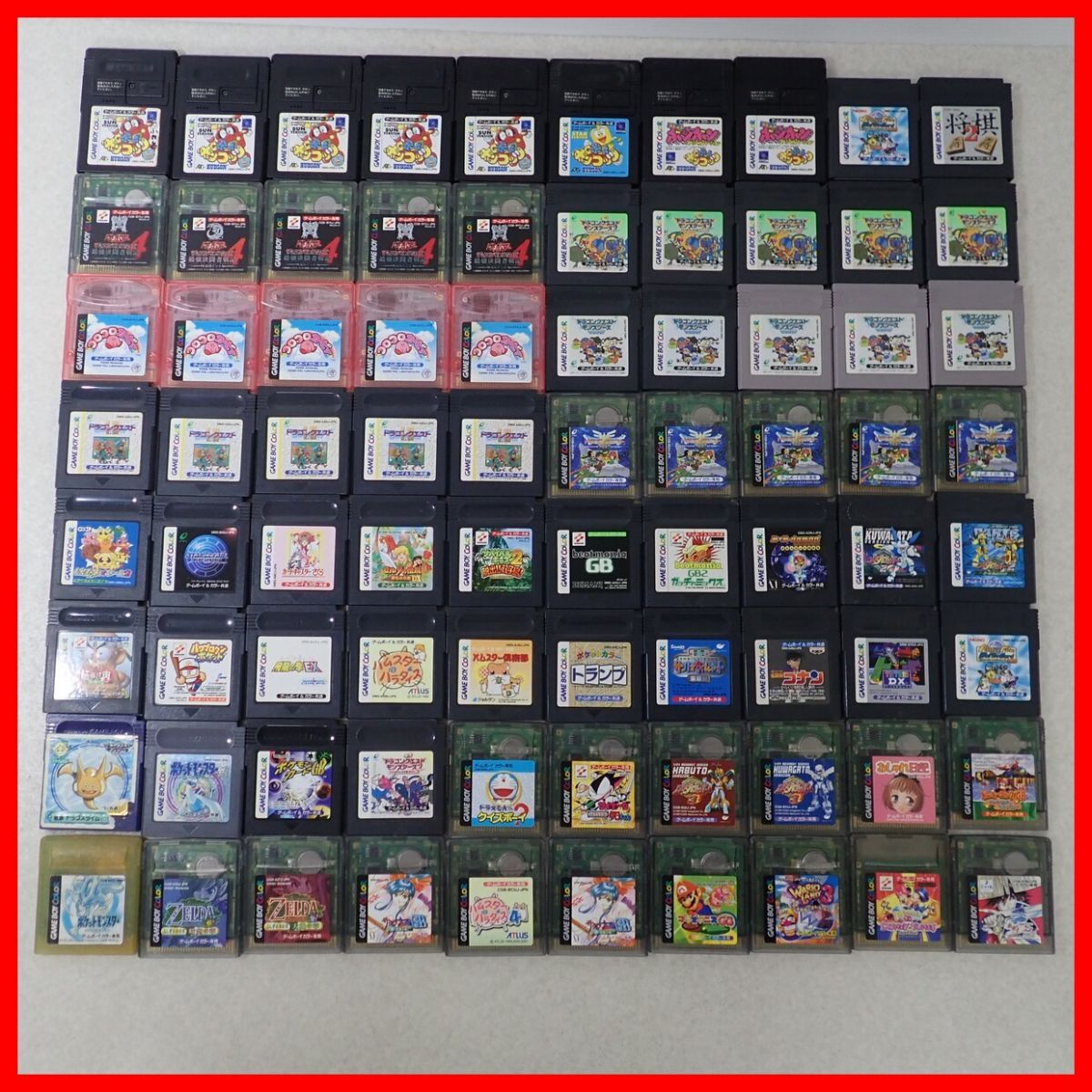 GBC ゲームボーイカラー ポケットモンスター/ゼルダの伝説/ワリオランド3/ドラゴンクエスト/サクラ大戦GB 等 まとめて80本 大量セット【10拍卖