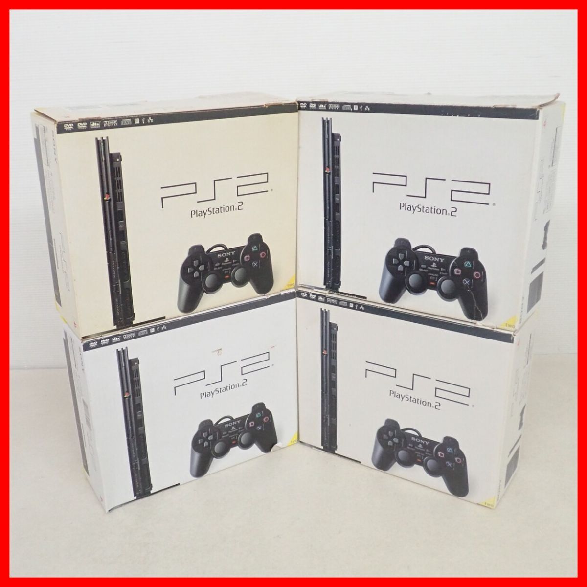 動作品 PS2 プレステ2 薄型 本体 SCPH-70000 4台 チャコール・ブラック まとめて4台セット PlayStation2 SONY ソニー箱付【40拍卖