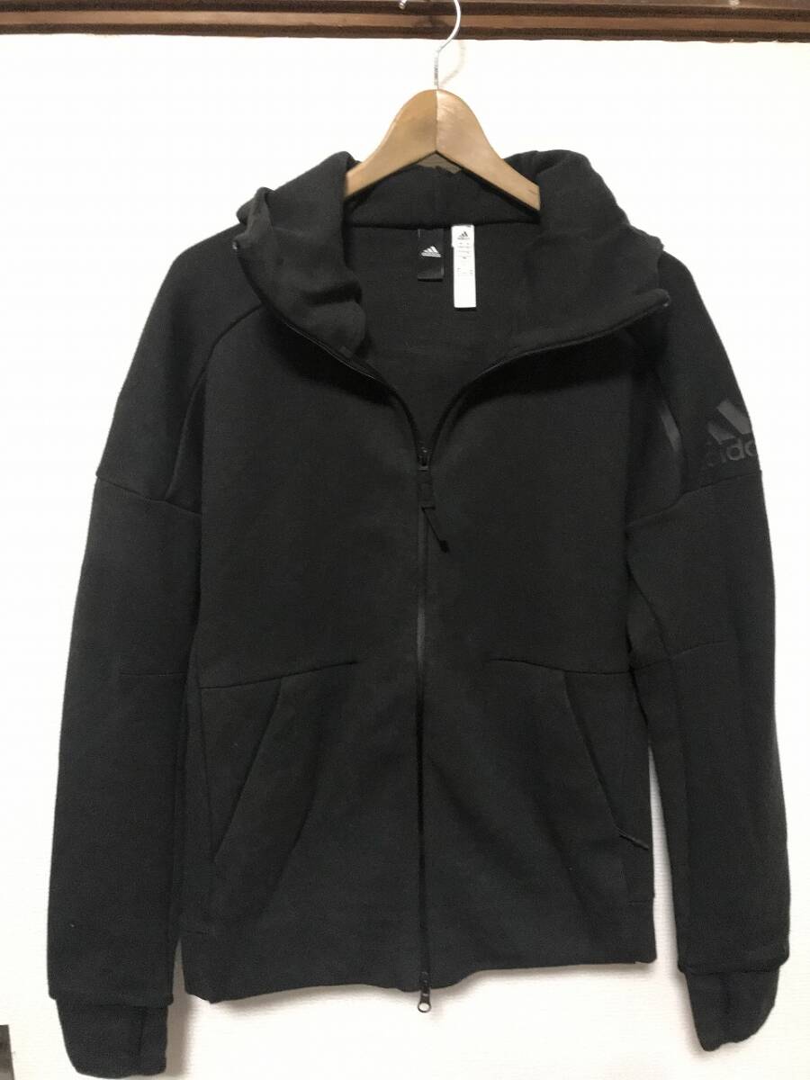 送無♪adidas アディダス♪ジップアップパーカー・ブラック・M拍卖
