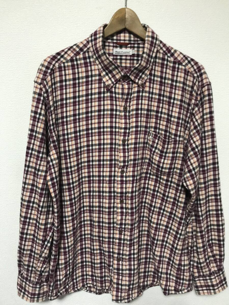 送無♪Hush Puppiesハッシュパピー♪ネルシャツ・チェック・3L拍卖