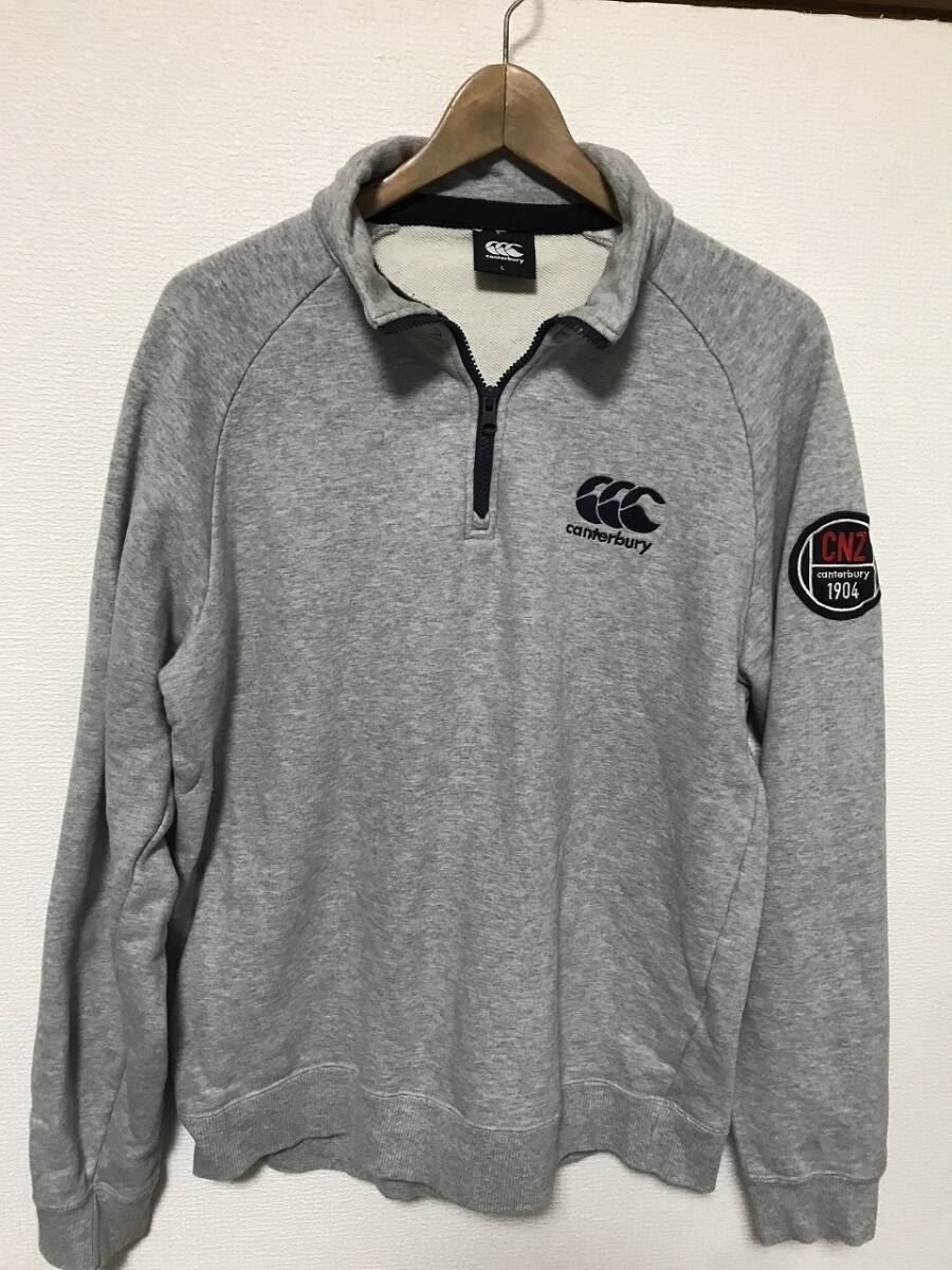 送無♪CANTERBURY カンタベリー♪ハーフジップスウェット・グレー・L拍卖