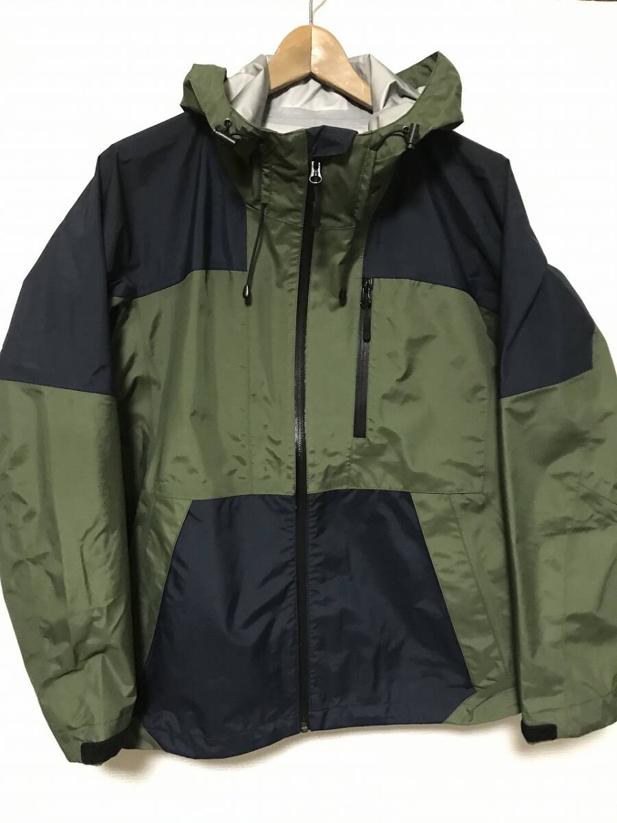 送無♪美品 AEGIS イージス ワークマン♪フード付きレインJKT・モスグリーン濃紺・L拍卖