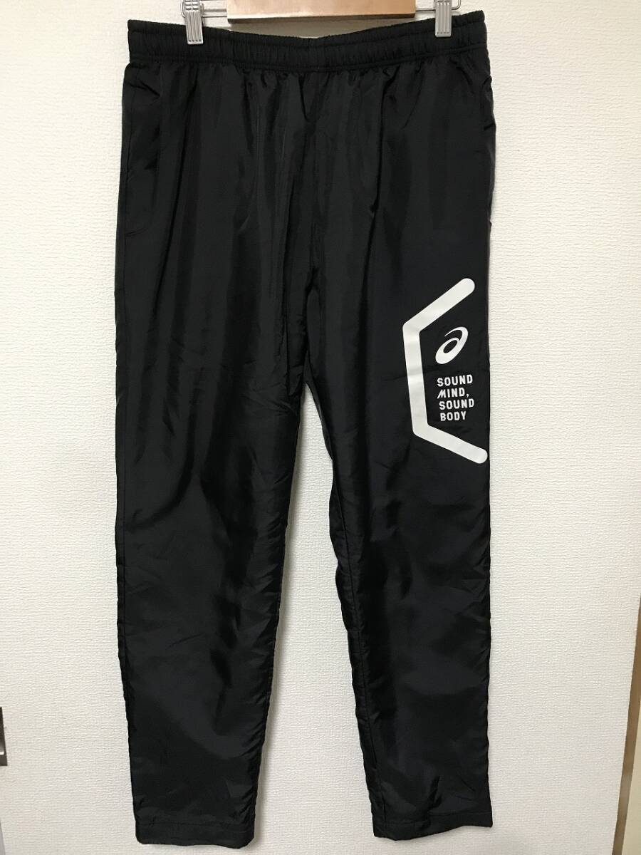 送無♪asicsアシックス♪裏起毛ナイロンパンツ・ブラック・L拍卖