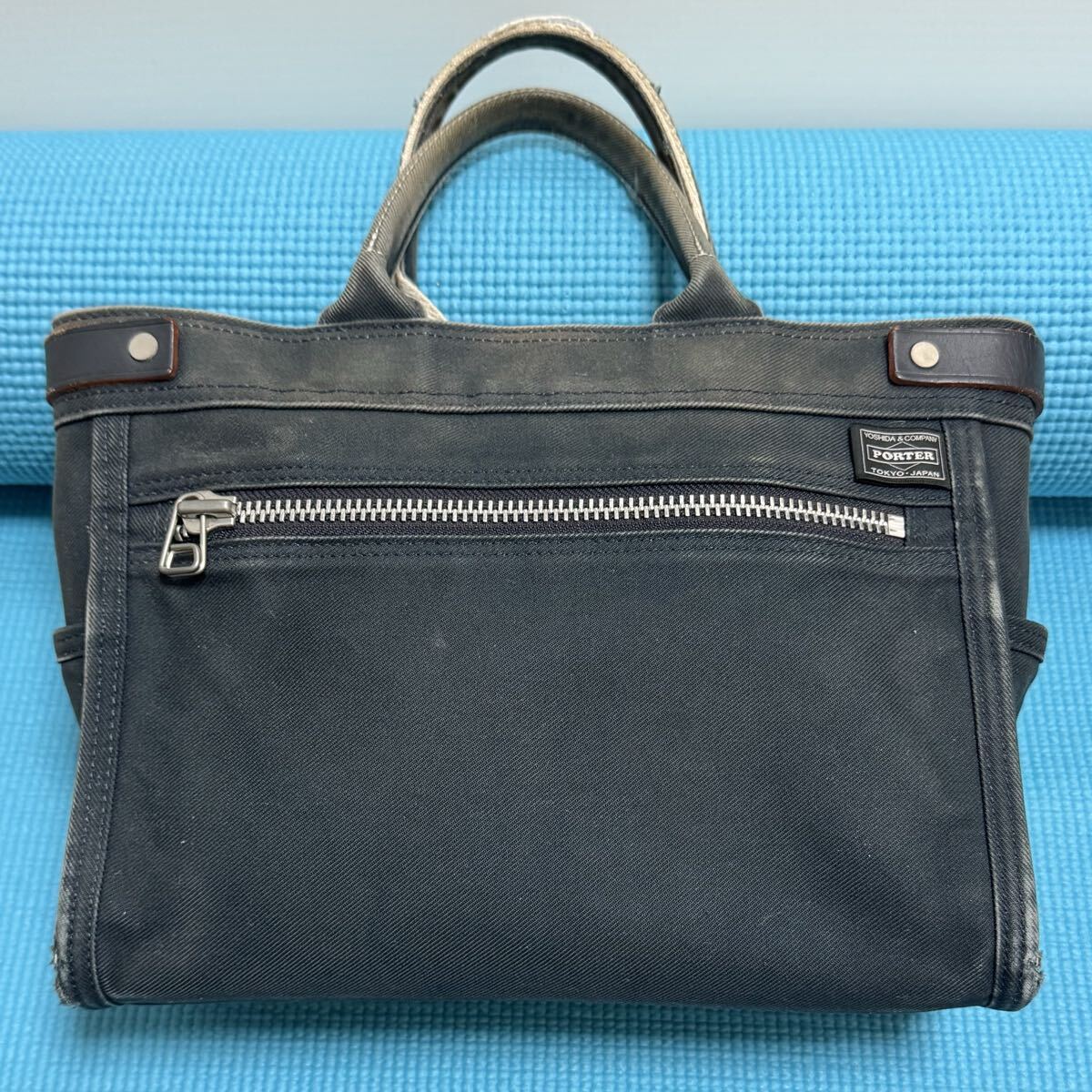 【中古】Porter girl トートバッグ NAKED ネイキッド ネイビー ポーターガール 吉田カバン キャンバス拍卖