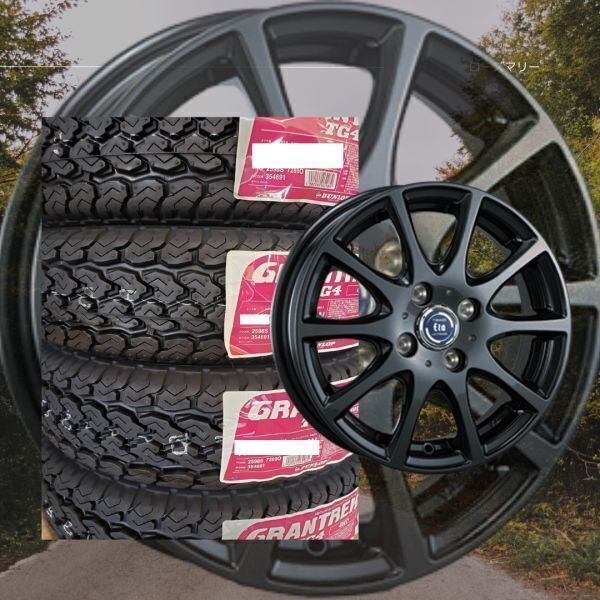 【2025年製】ダンロップ GRANTREK TG4 145/80R12 80/78+TIRADO ETA 4本総額 48000円 タイヤ+アルミホイール 車検対応 JWL-T規格拍卖