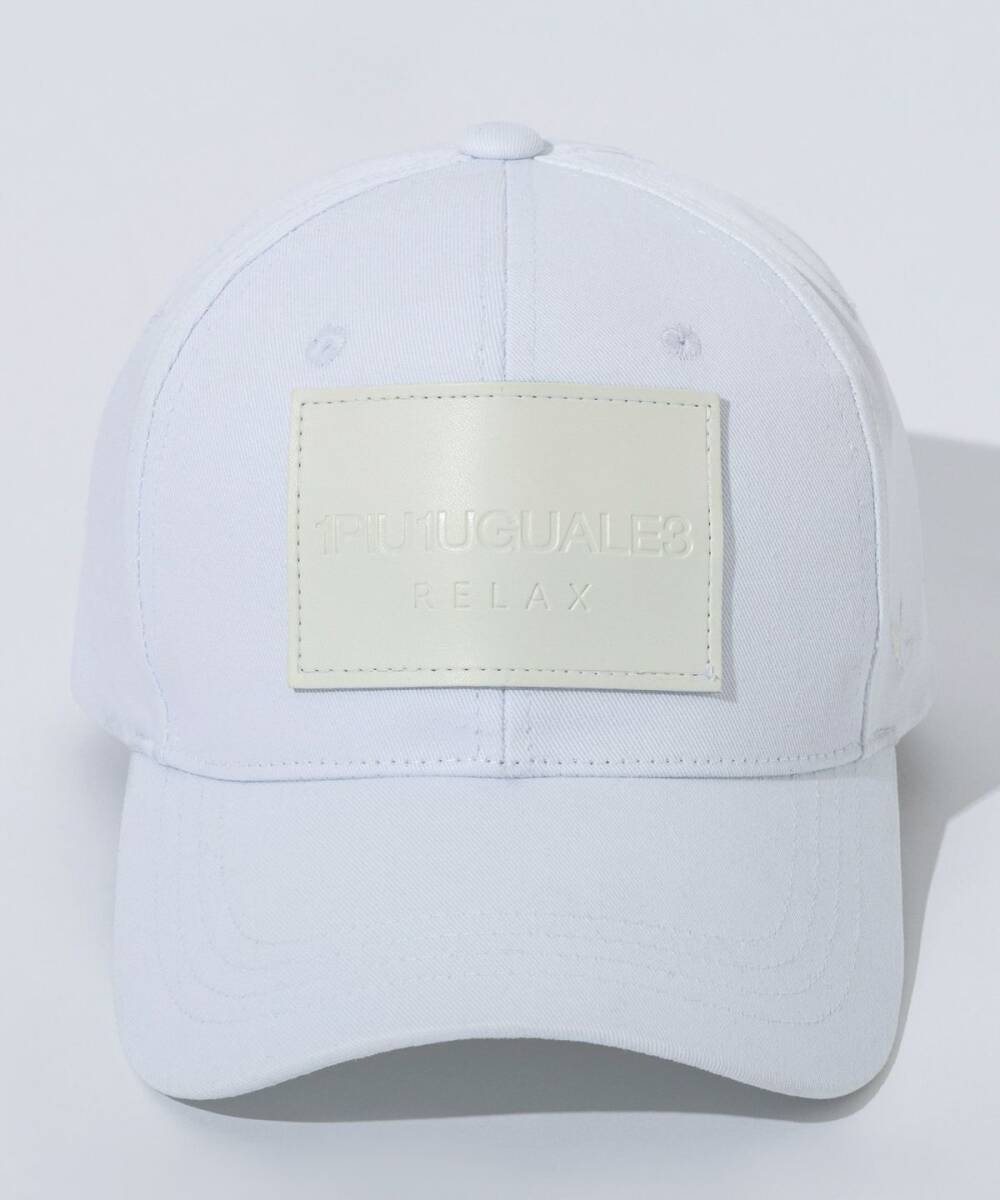 25AW◆1PIU1UGUALE3 RELAX◆レザーパッチキャップ ベースボールキャップ◆USZ-25044/白/③◆ウノピゥウノウグァーレトレリラックス拍卖