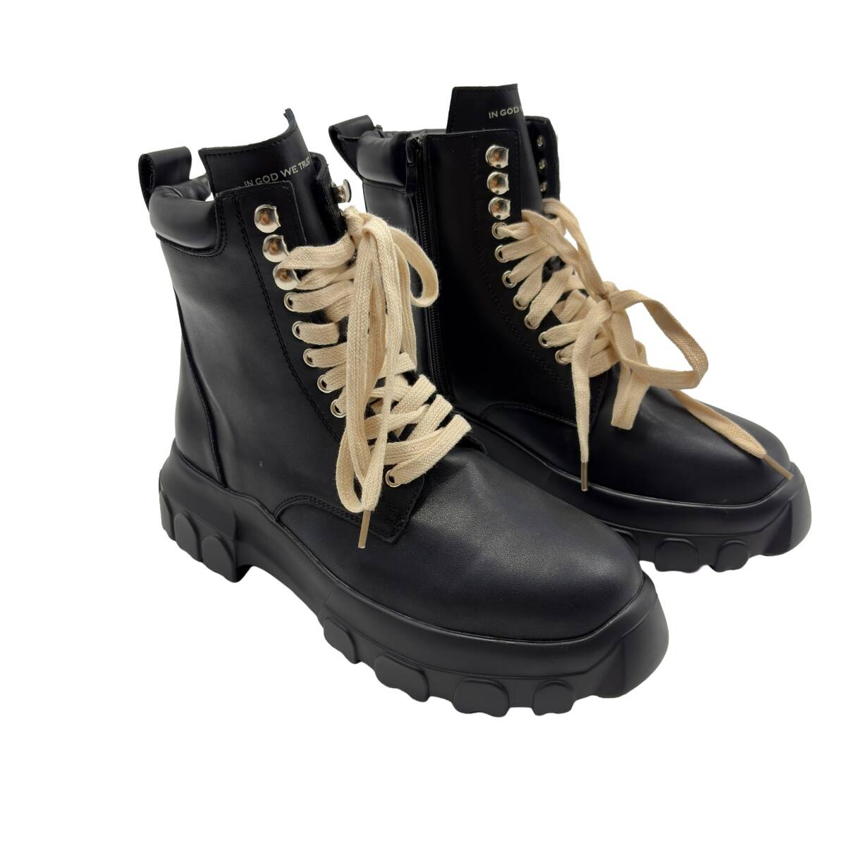 定価30800円◆イタリア製◆IN GOD WE TRUST◆ショートブーツ スニーカー◆イン・ゴッド・ウィー・トラスト◆42サイズ◆ブラック拍卖