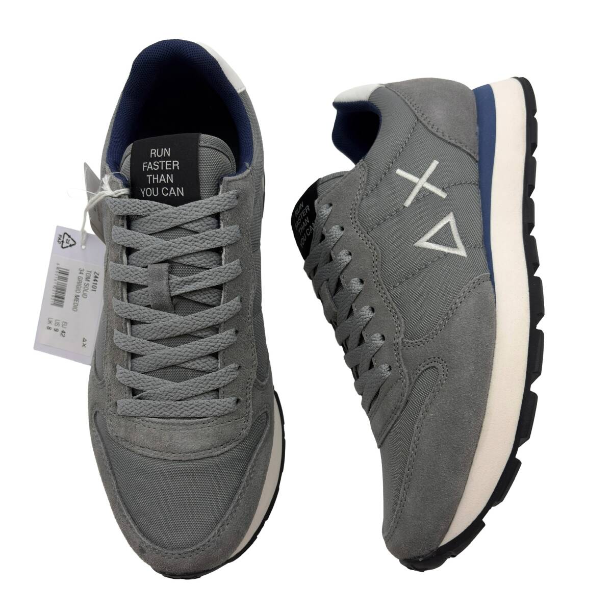 新品■定価2.2万■SUN68■ △× ロゴスニーカー SUN 68■241-Z101■グレー■W6YZ アトランティックスターズ 42|26.5-27.0m拍卖