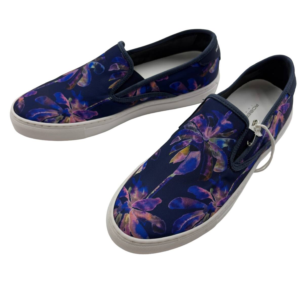 イタリア製◆ROBERTO P LUXURY◆ボタニカル柄 スリッポン スニーカー◆ロベルトペペラグジュアリー 42サイズ(26.5-27.0cm)拍卖