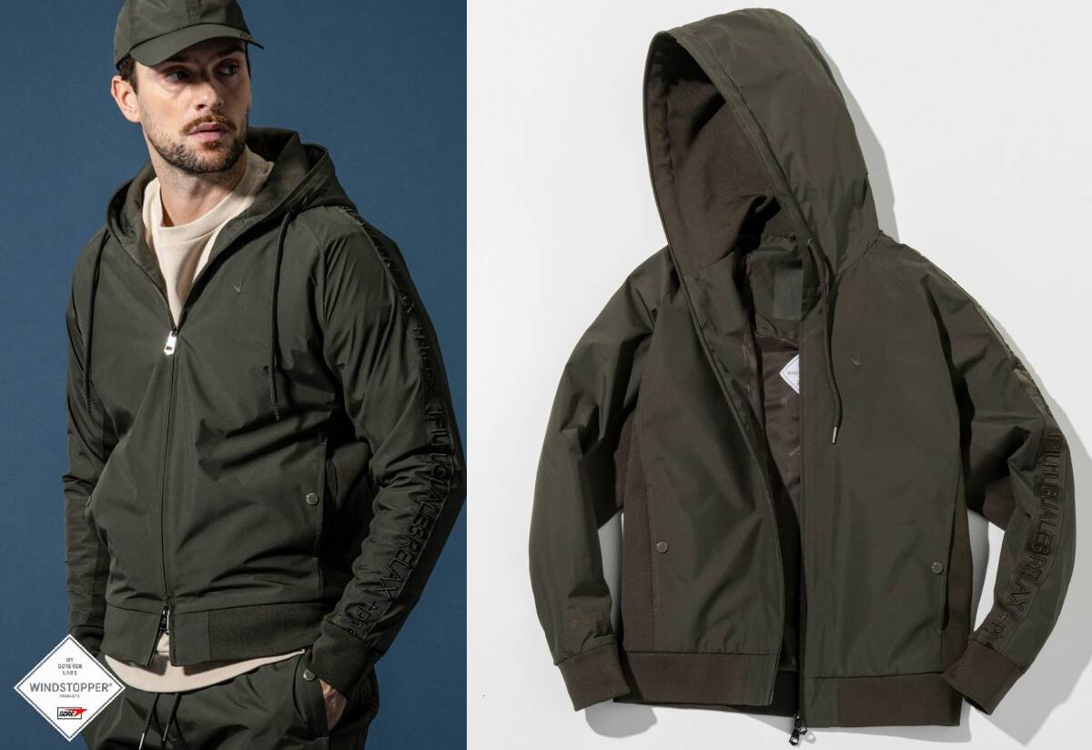 25AW●1PIU1UGUALE3 RELAX × +phenix●ゴアテックス サイドロゴジップアップジャケット WINDSTOPPER by GORE-TEX LABS●USO-25135/緑/③拍卖