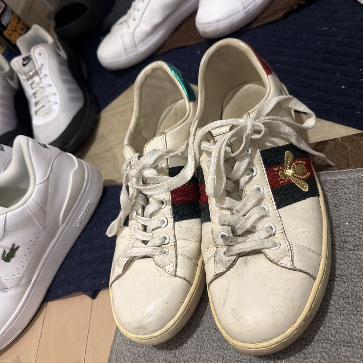 GUCCI スニーカー グッチ レザー スニーカー 41拍卖