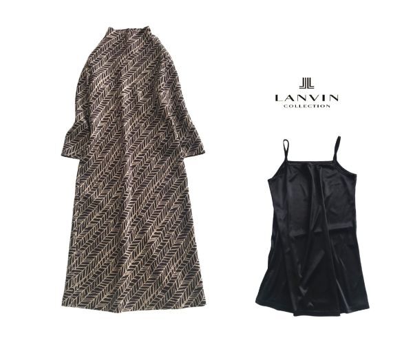 ランバン コレクション  美品 ウール シルク インナー付 サイズ38 7分袖 ワンピース  LANVIN COLLECTION拍卖