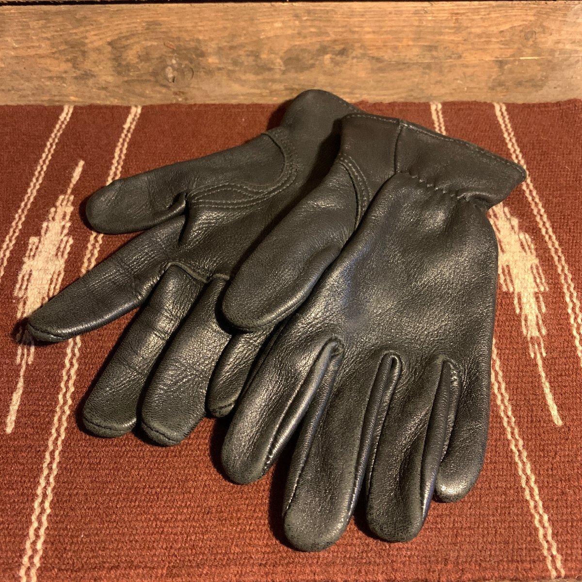 チャーチル グローブ 鹿革 バイク 手袋 アメリカ製 M 黒 CHURCHILL Glove Deer Skin Motorcycle Gloves Made in U.S.A拍卖