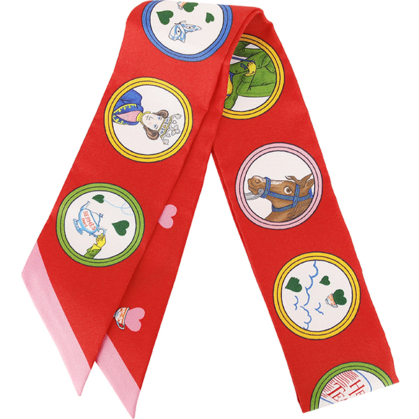 エルメス ツイリー ティータイム ルージュヴィフ グリーン マルチカラー h-d464拍卖