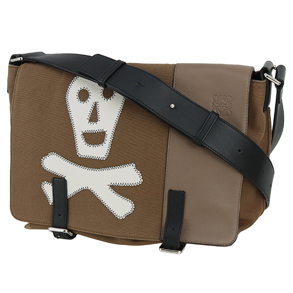 ロエベ ショルダーバッグ スカル メッセンジャーバッグ ブラウン h-c055拍卖