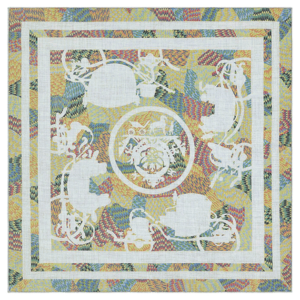 エルメス カレ 90 京都マーブル マーブルエクスリブリス シルク スカーフ グリシネ マルチカラー 1529拍卖