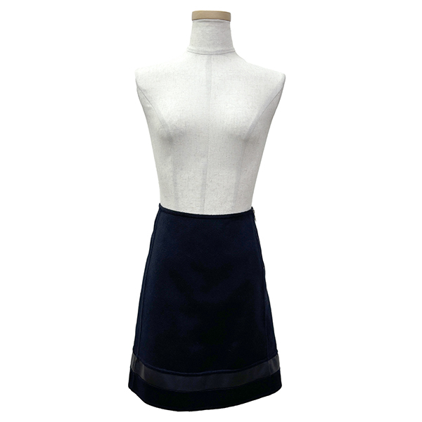 エルメス スカート レディース カシミヤ ラムスキン ブルーノワール ネイビー ダブルフェイス 1992拍卖